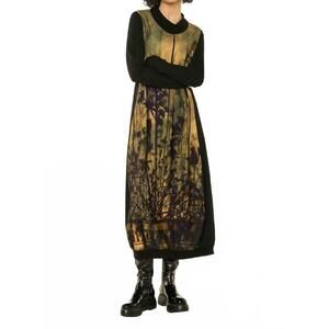 NEW BEATE HEYMANN long sleeve print dress in sunset